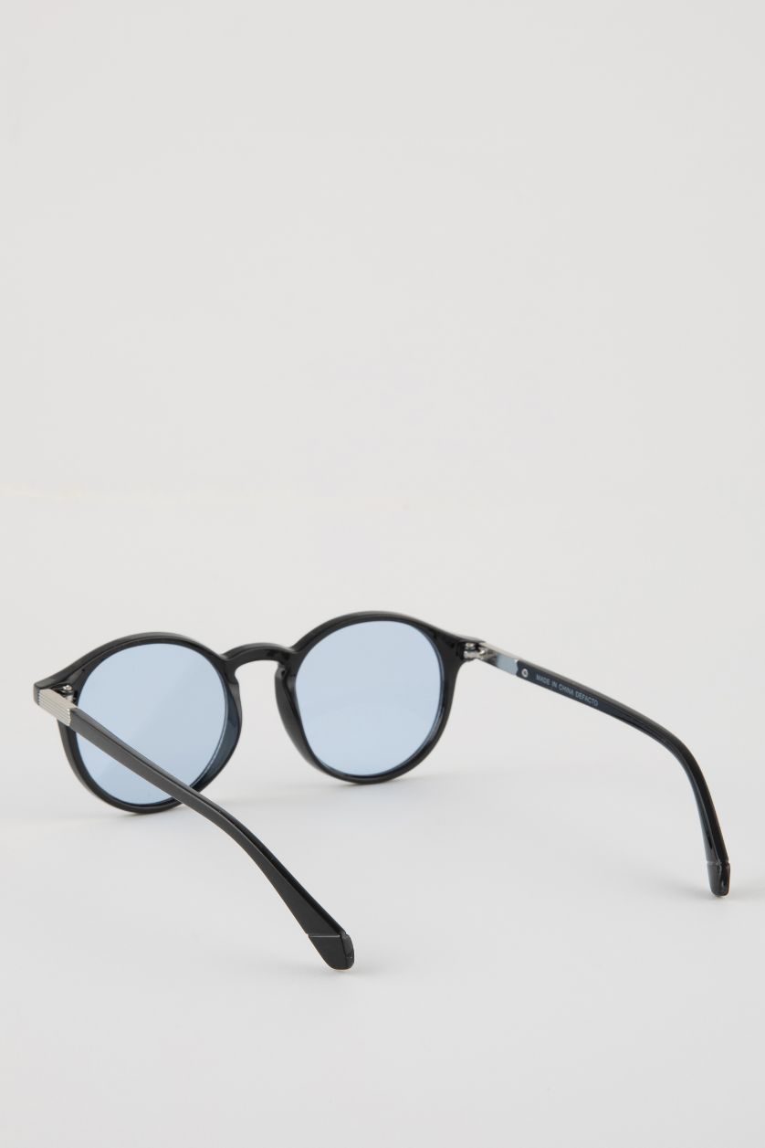 Женщины Голубрй Солнцезащитные очки круглые для женщин