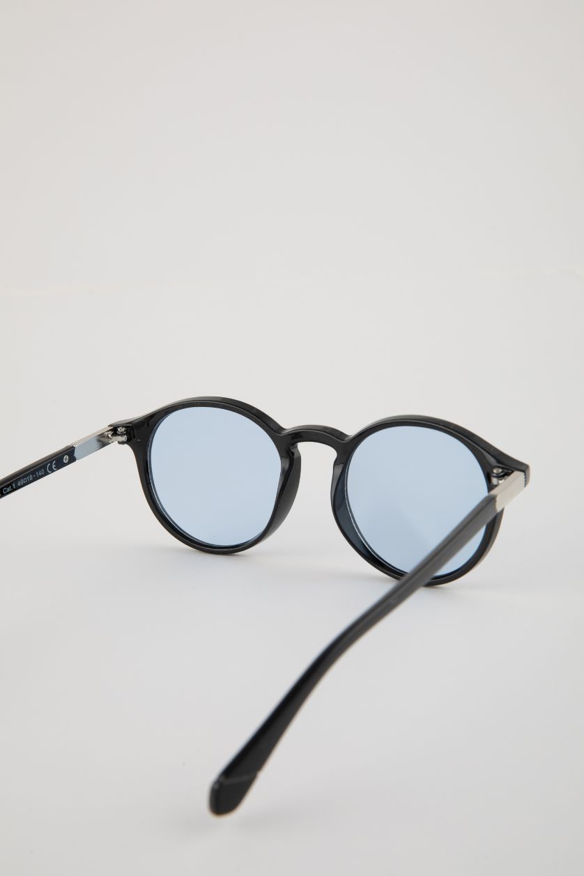 Женщины Голубрй Солнцезащитные очки круглые для женщин