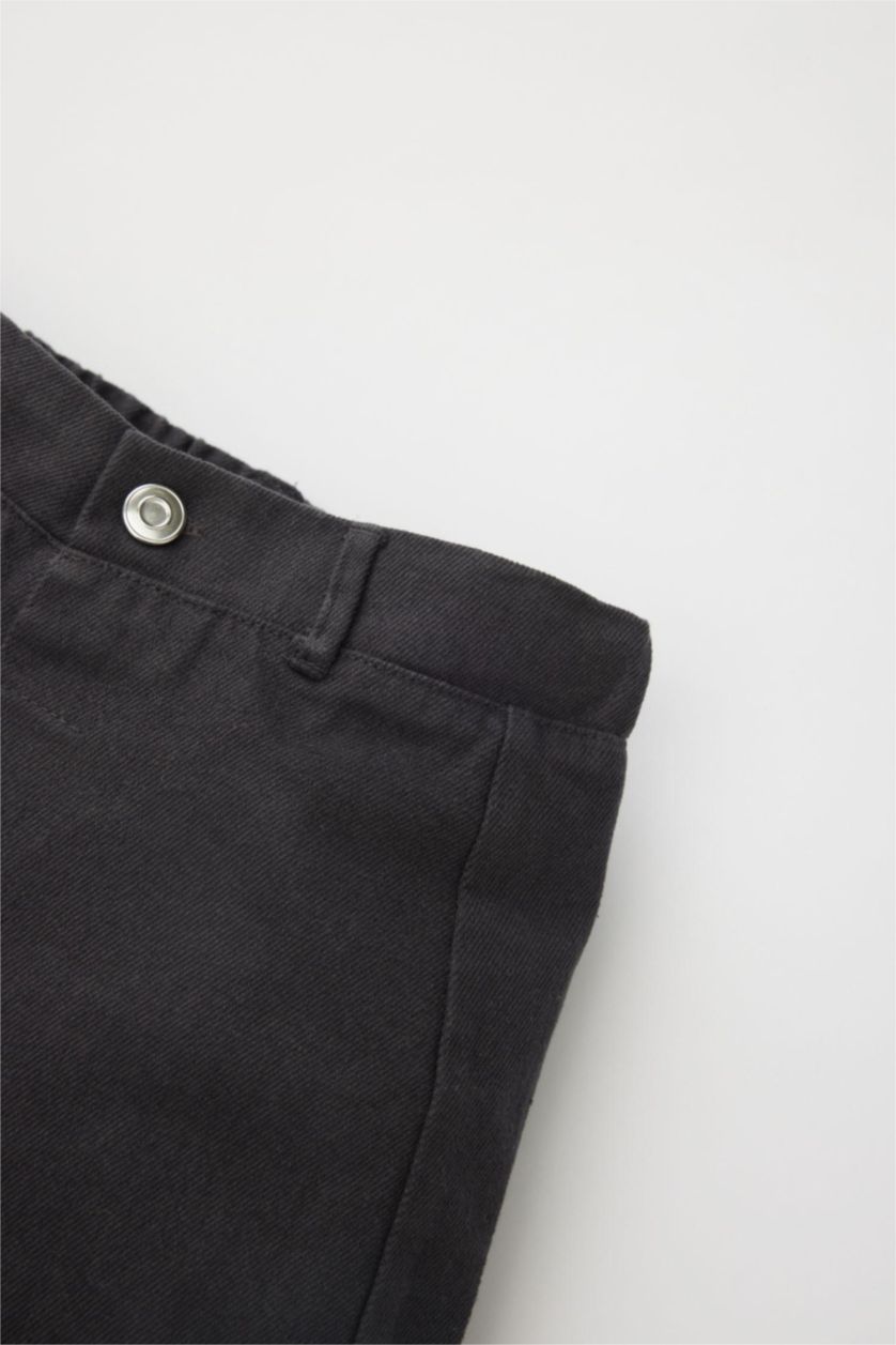 BÉBÉ FILLE Anthracite Pantalon Cargo en Gabardine pour Bébé Fille