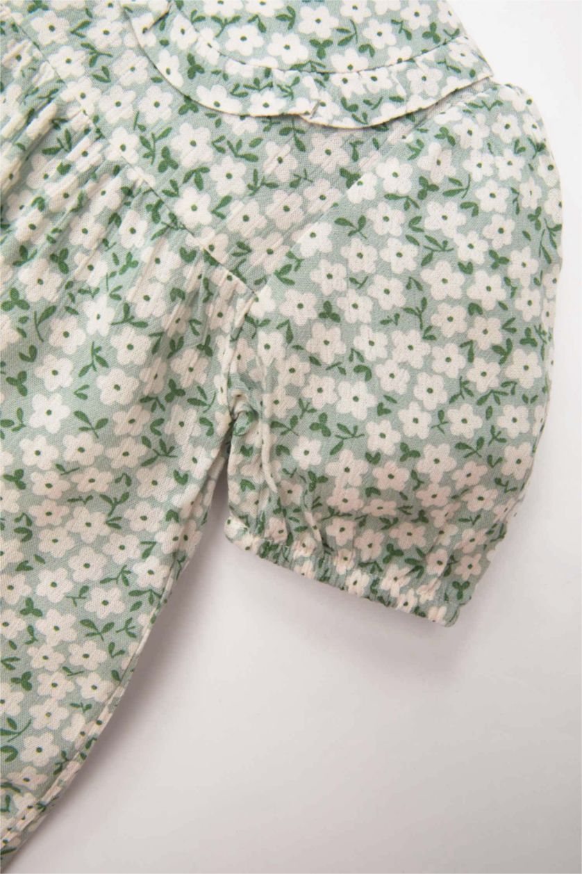 BABY GIRL Mint Baby Girl Bebe Collar Crinkle Viscose Shirt