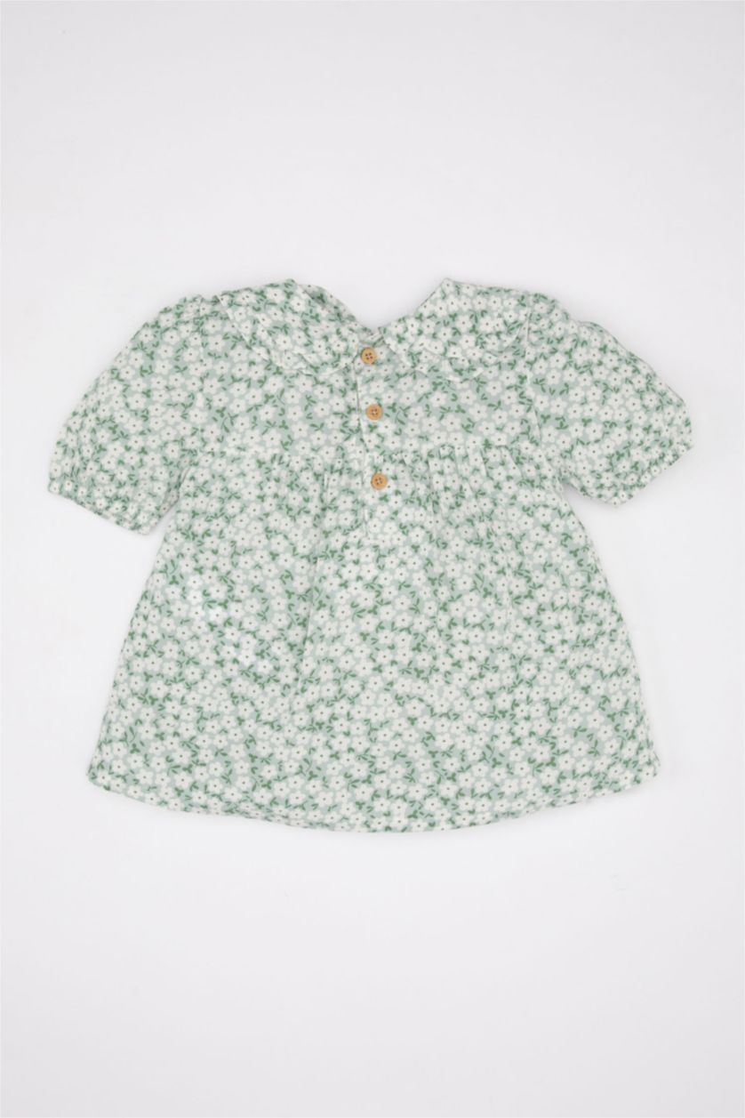 BABY GIRL Mint Baby Girl Bebe Collar Crinkle Viscose Shirt