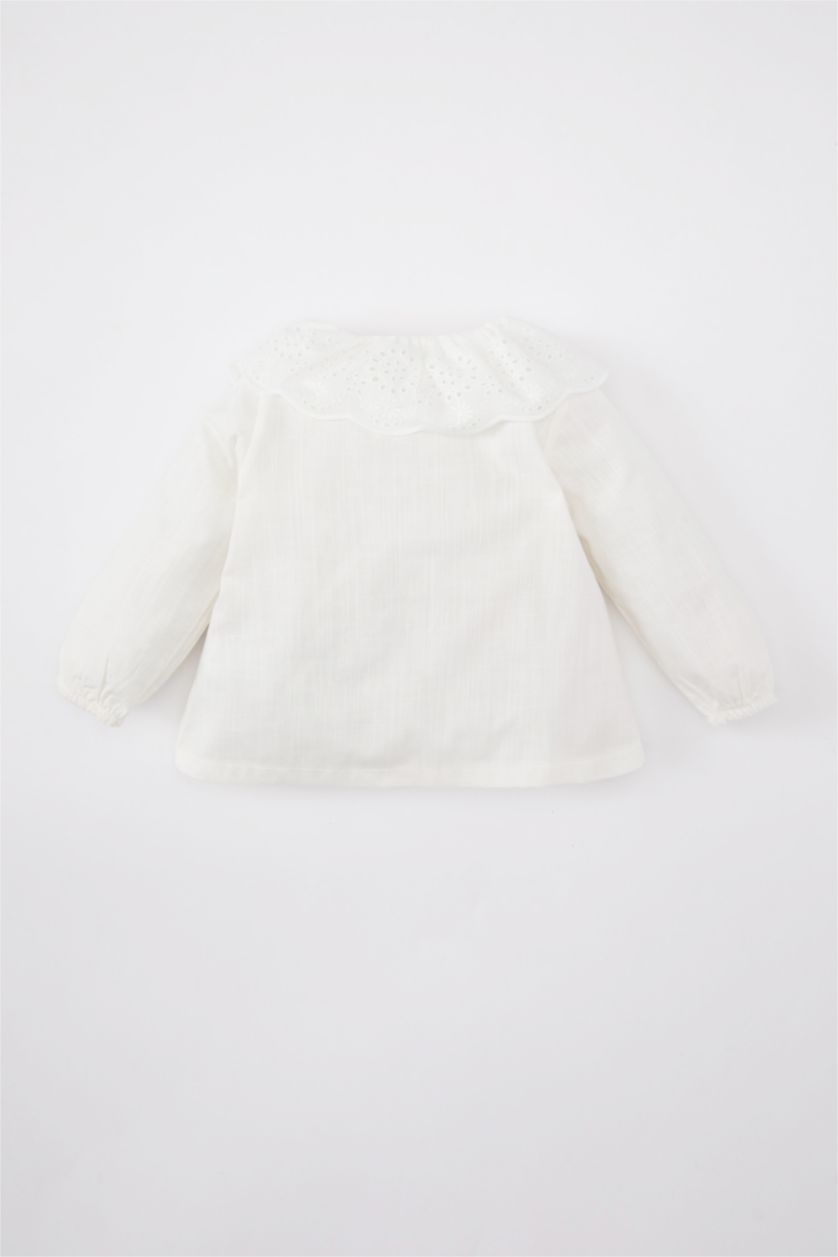 BÉBÉ FILLE Blanc Chemise à manches longues aspect lin pour bébé fille