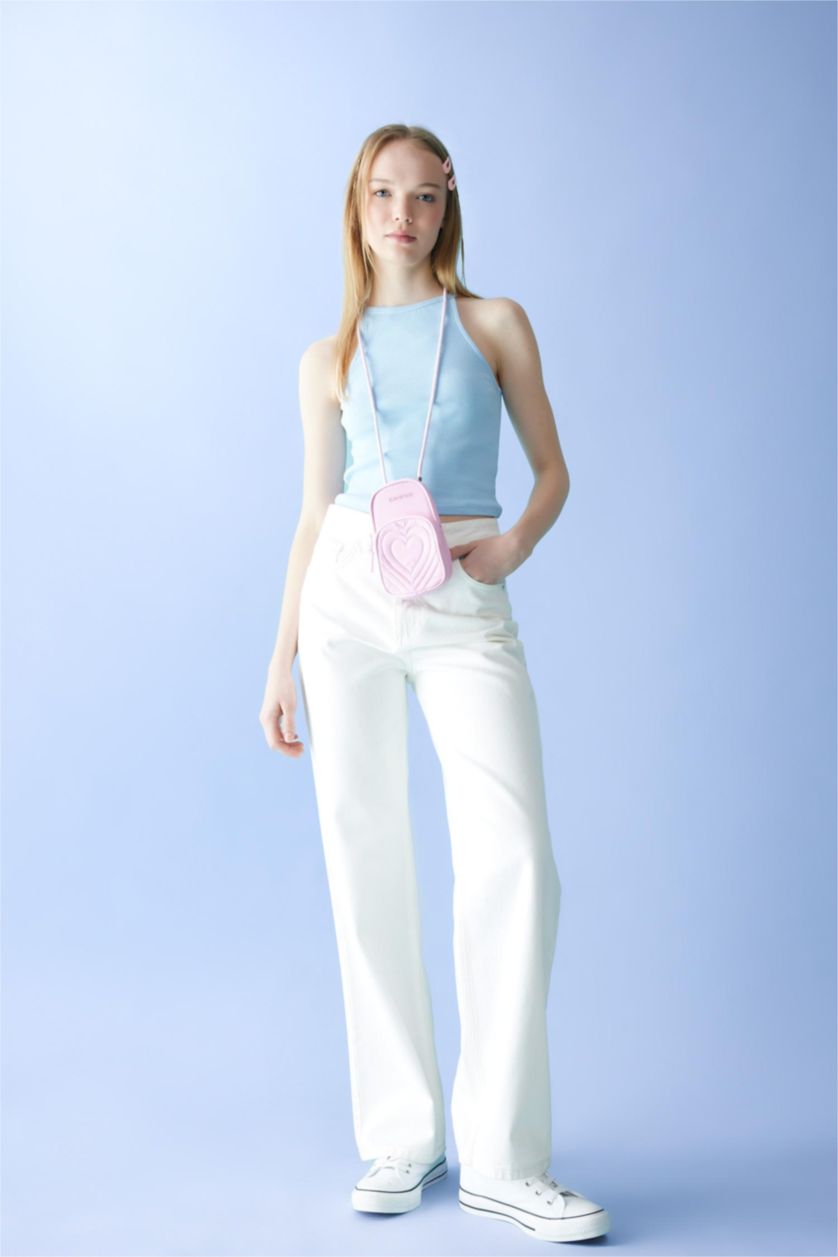 WOMAN White Wide Leg Gabardine Trousers