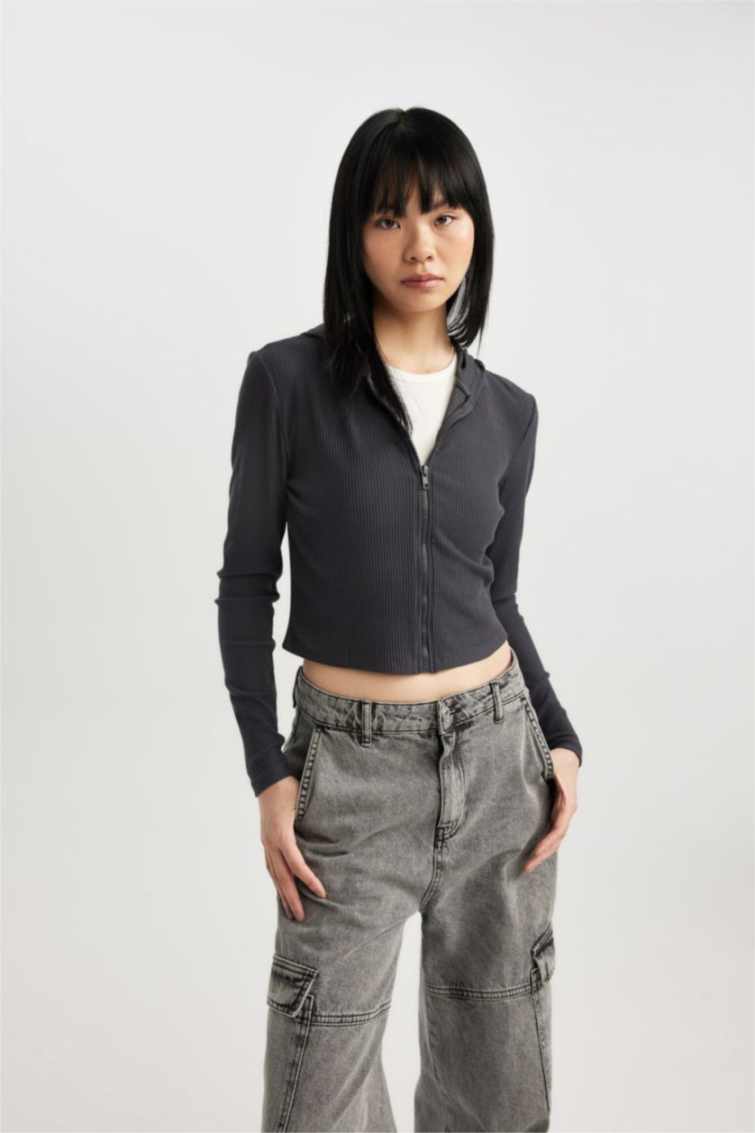 WOMAN Anthracite Slim Fit Camisole Cardigan