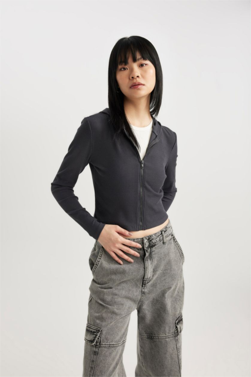WOMAN Anthracite Slim Fit Camisole Cardigan