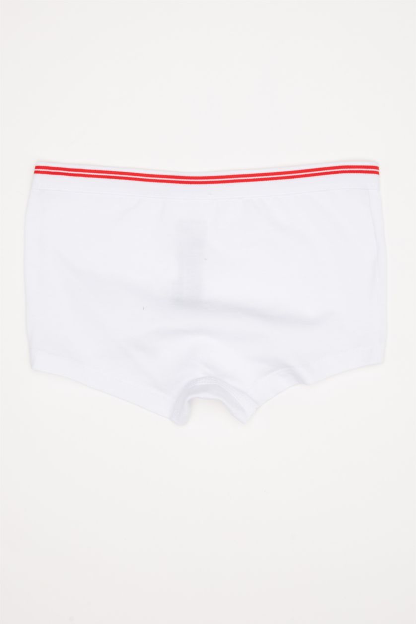 بنات أبيض بوكسر بناتي قطن - قطعتين