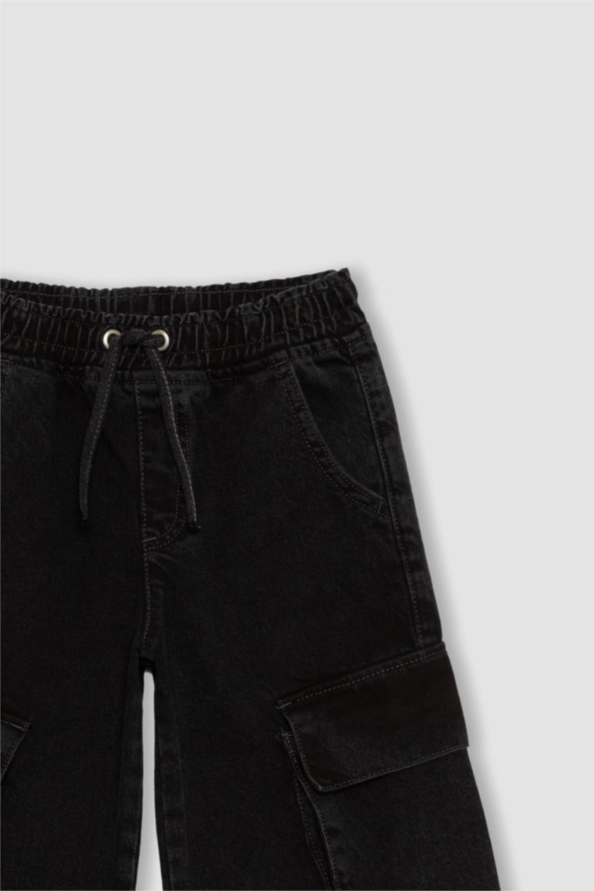 بنات أنثرا بنطرون جينز كارجو بناتي وايد ليج برجل واسع بجيب