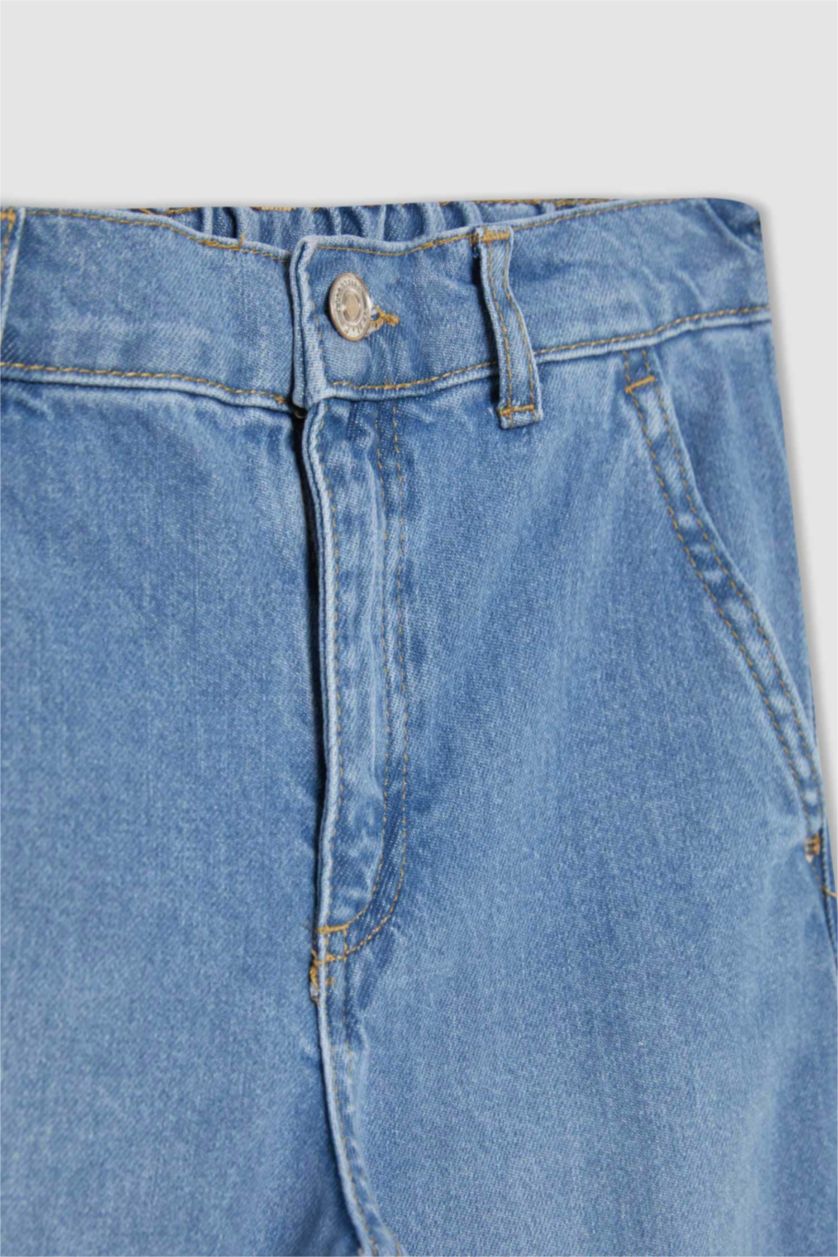 GIRLS & TEENS Blue Girl Wide Leg Cargo Jeans