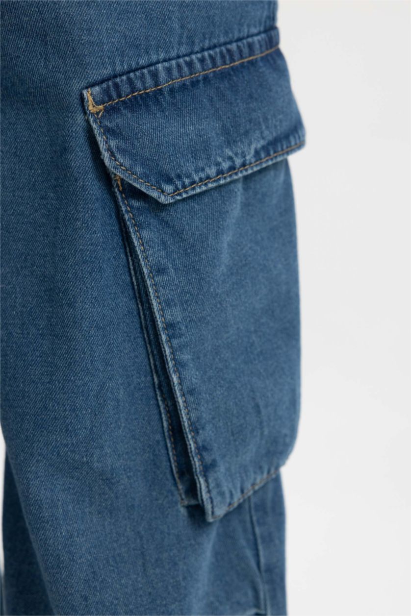 GIRLS & TEENS Blue Girl Parachute Cargo Jeans