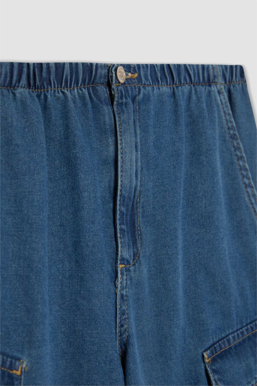 GIRLS & TEENS Blue Girl Parachute Cargo Jeans