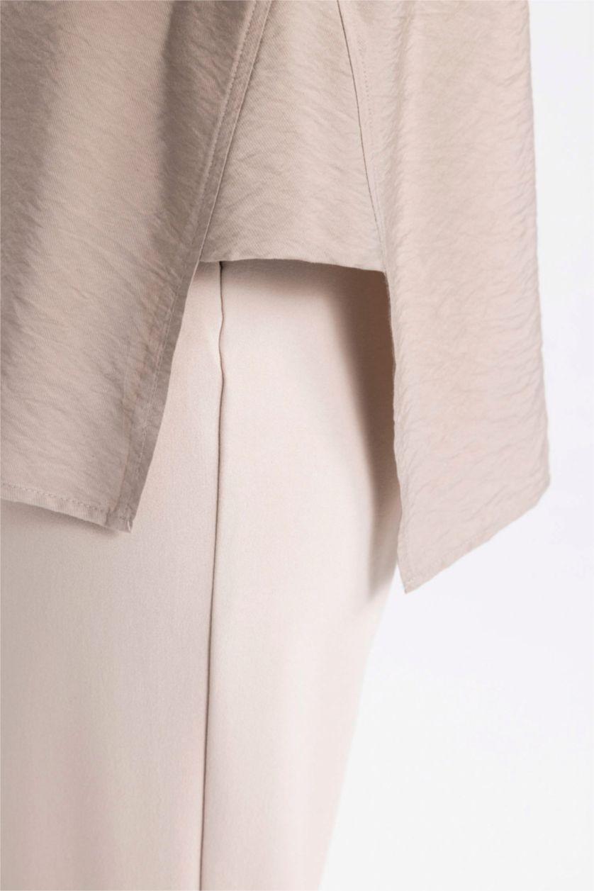 WOMAN Light Beige Relax Fit Long Sleeve Tunic