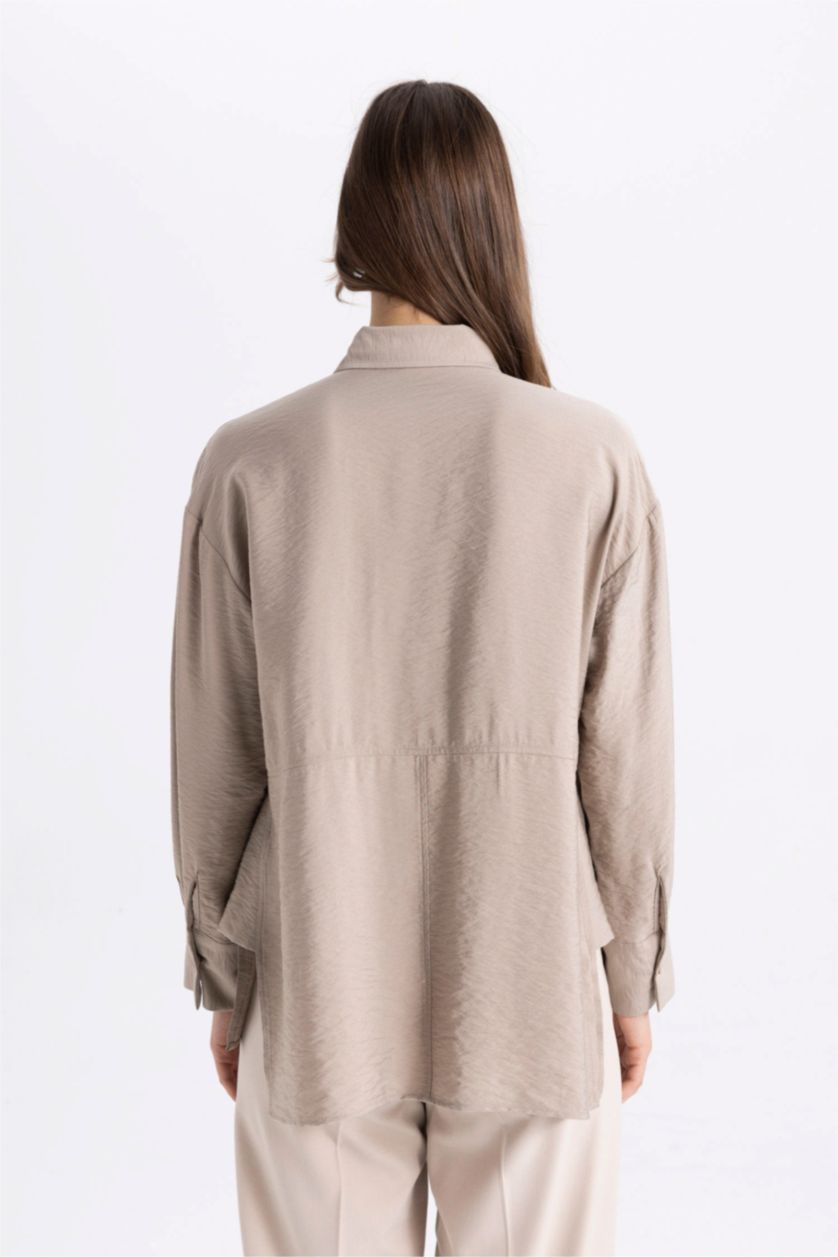 WOMAN Light Beige Relax Fit Long Sleeve Tunic