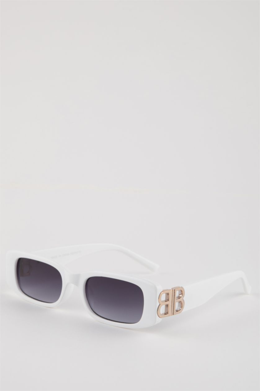 WOMAN White Woman Rectangular Plastic Sunglasses