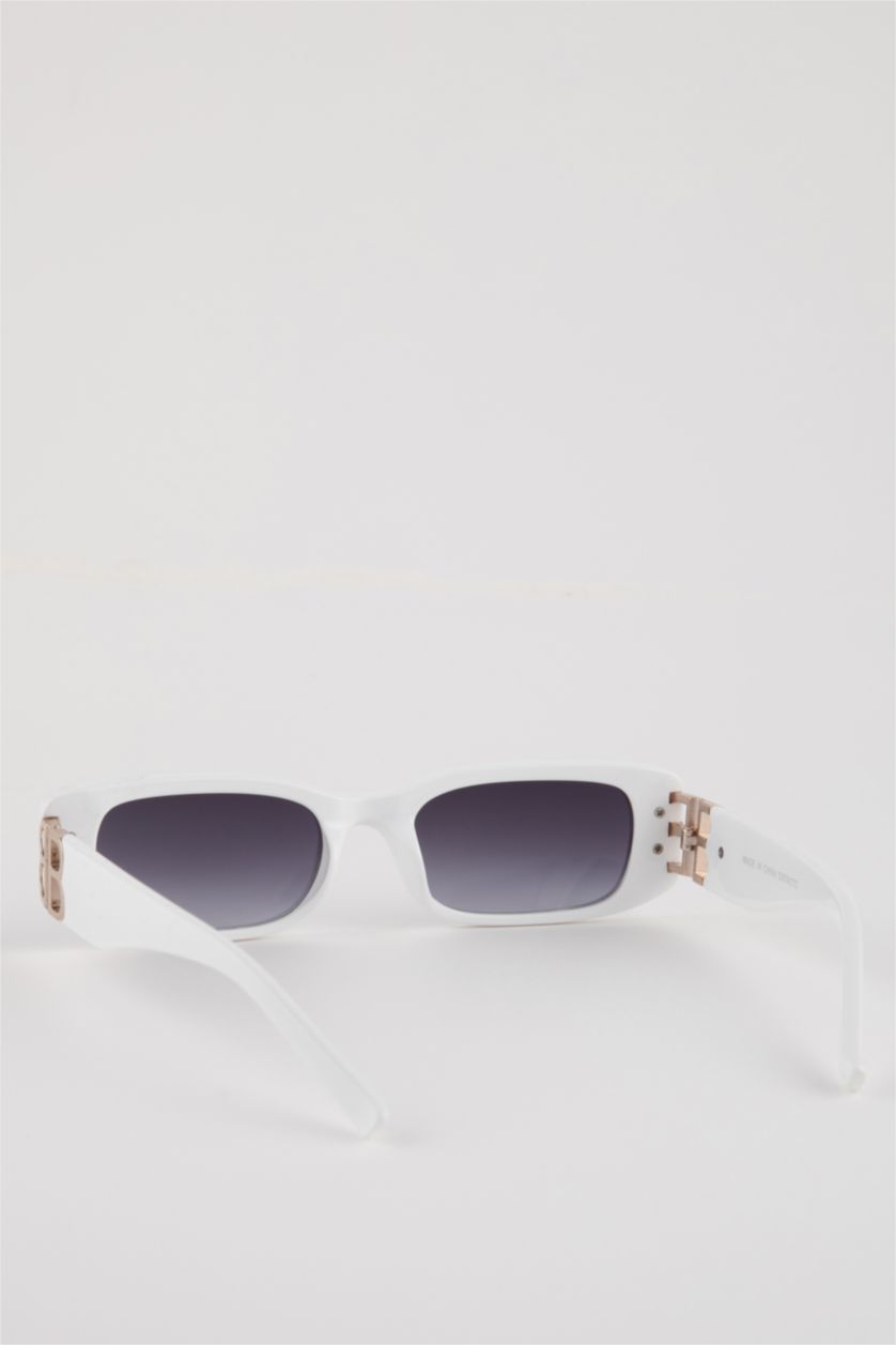 WOMAN White Woman Rectangular Plastic Sunglasses