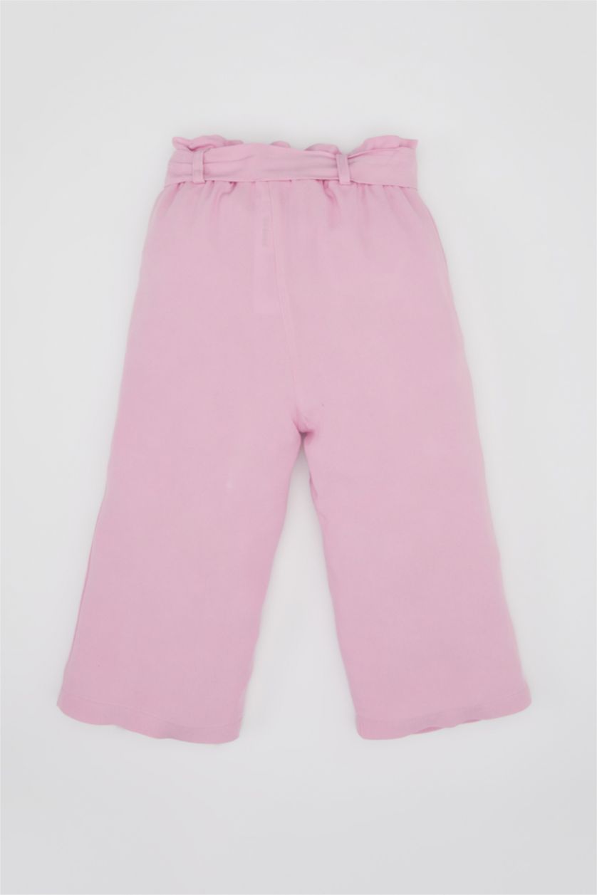 BABY GIRL Pink Baby Girl Regular Fit Straight Leg Viscose Trousers