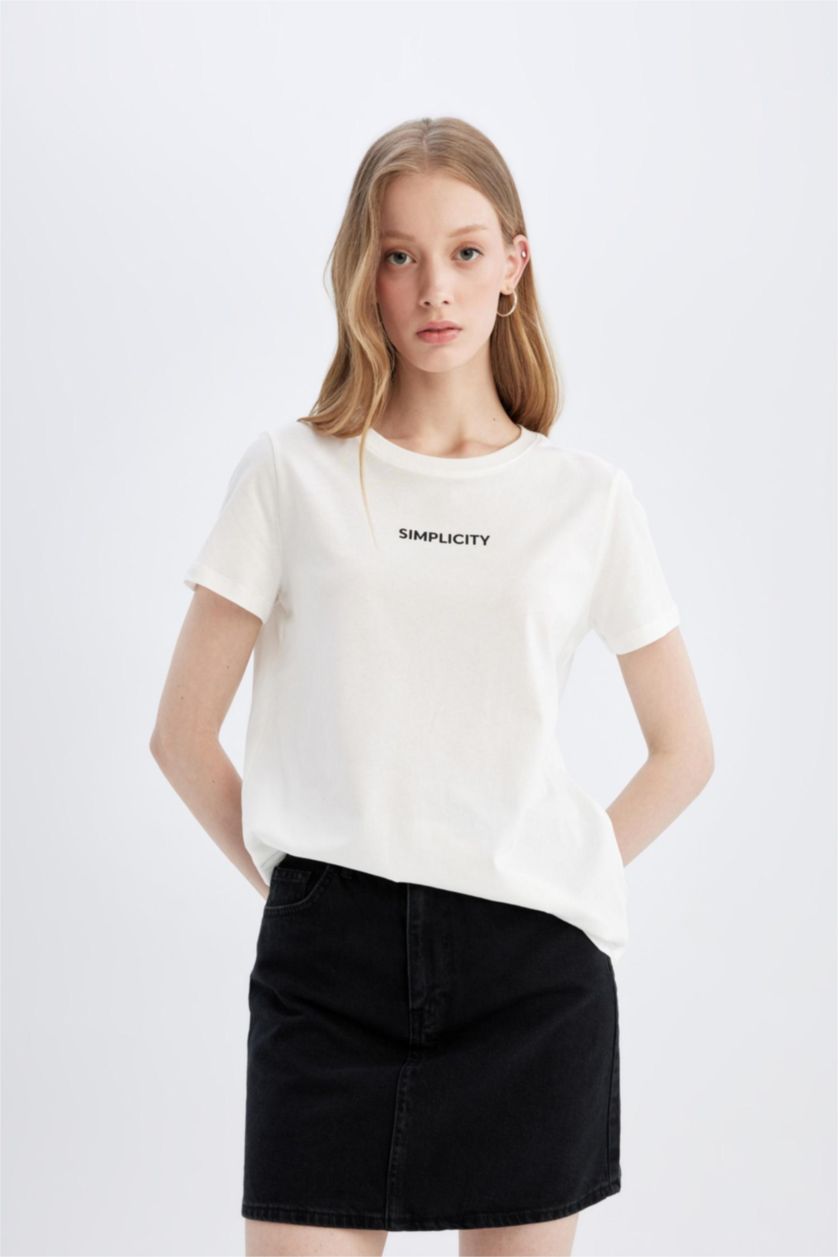 WOMAN Black Regular Fit Denim Mini Skirt