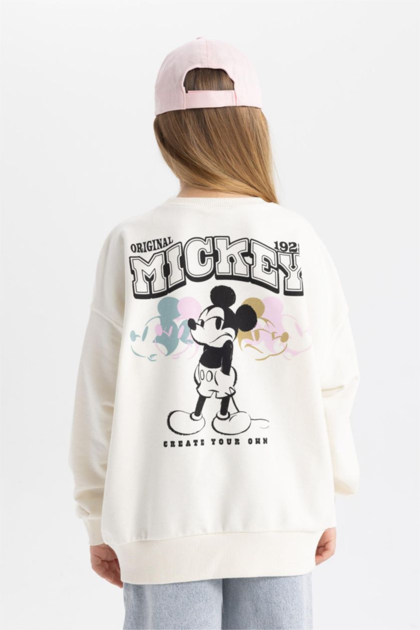 بنات بيج فاتح سويت شيرت بناتي اوفر سايز من ديزني ميكي وميني