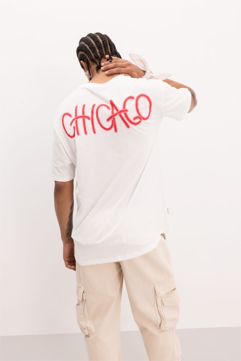 MAN Ecru Boxy Fit Short Sleeve T-Shirt