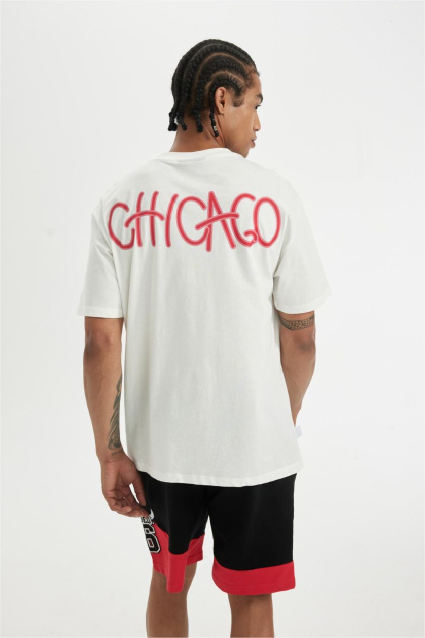 MAN Ecru Boxy Fit Short Sleeve T-Shirt