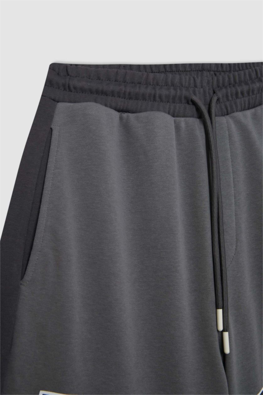 MAN Grey DeFactoFit NBA Brooklyn Nets Standard Fit Crop Shorts