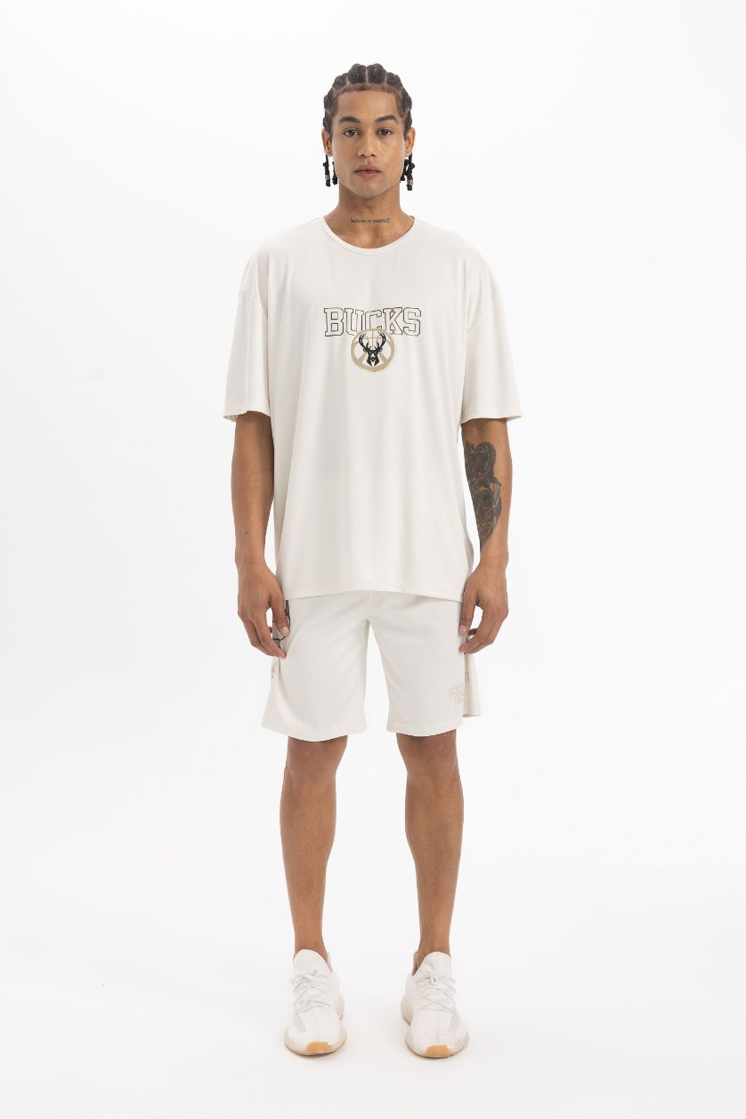 رجالي اللون الحجري تي شيرت اوفر سايز برقبة مستديرة من ميلووكي باكس