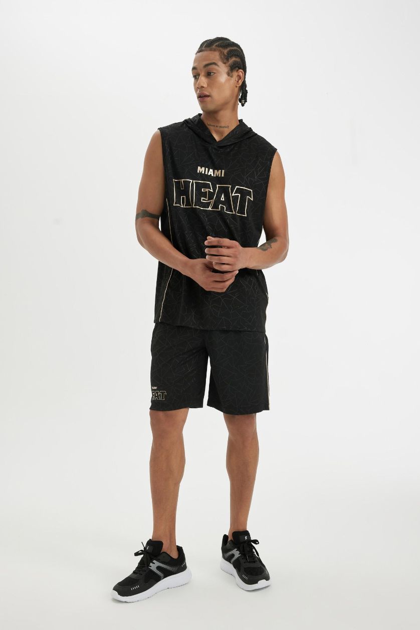 MAN Black Standard Fit Heavy Fabric Shorts
