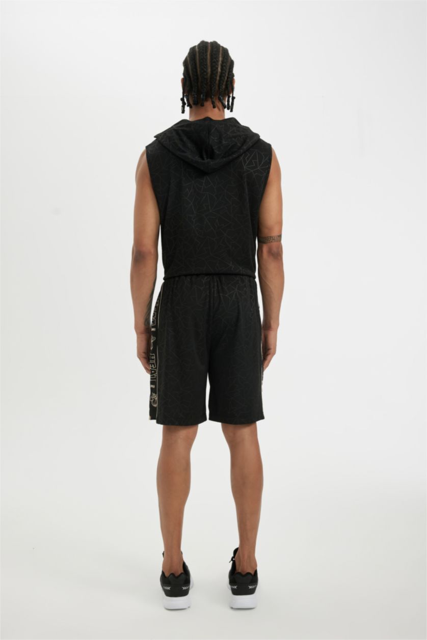 MAN Black Standard Fit Heavy Fabric Shorts