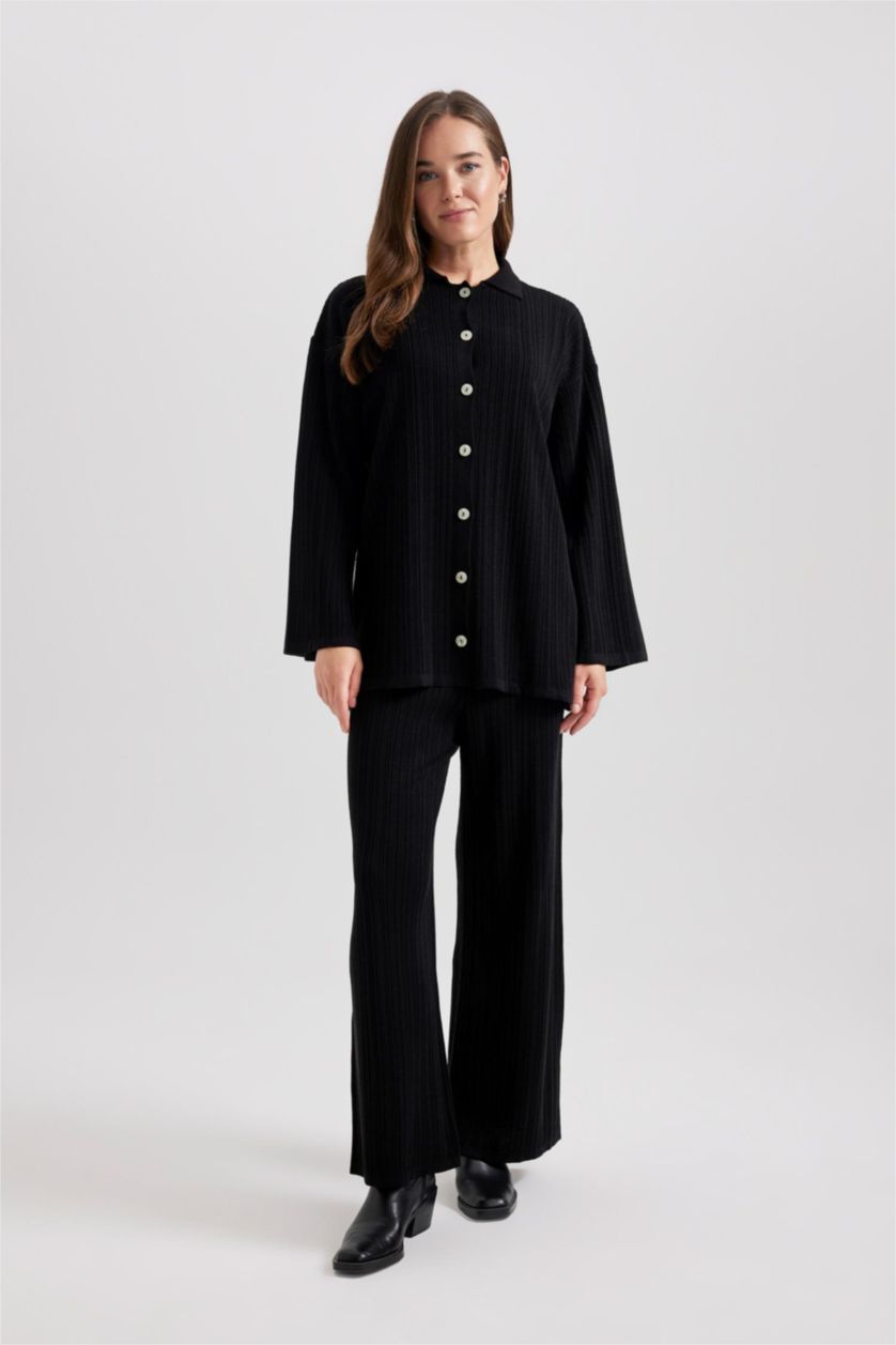 WOMAN Black Regular Fit Trousers