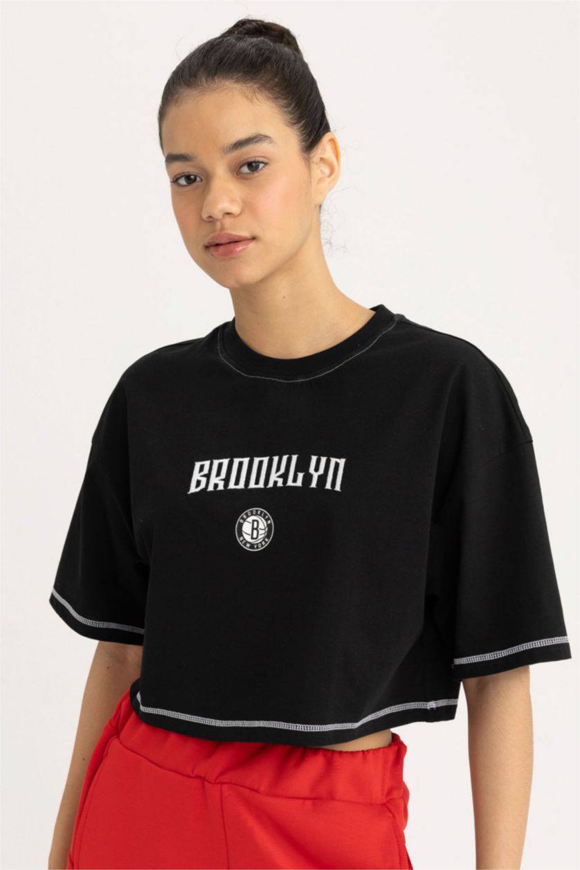 FEMME Noir T-shirt à manches courtes