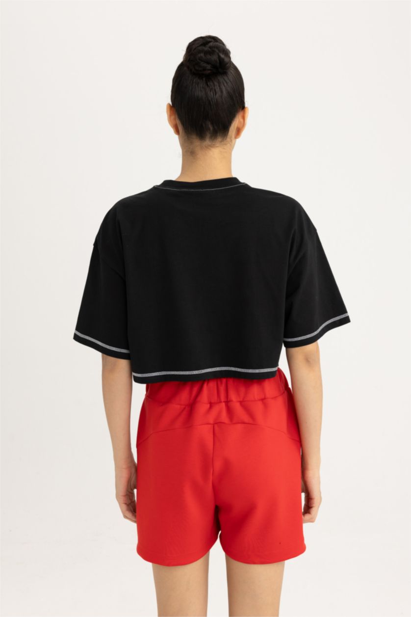 FEMME Noir T-shirt à manches courtes