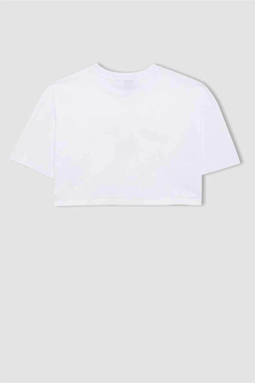 WOMAN Violet Beyaz DeFactoFit NBA Wordmark Oversize Fit Crew Neck T-Shirt