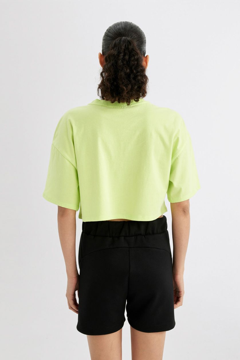 نساء أخضر فاتح تيشيرت نص كم واسع برقبة مستديرة من NBA