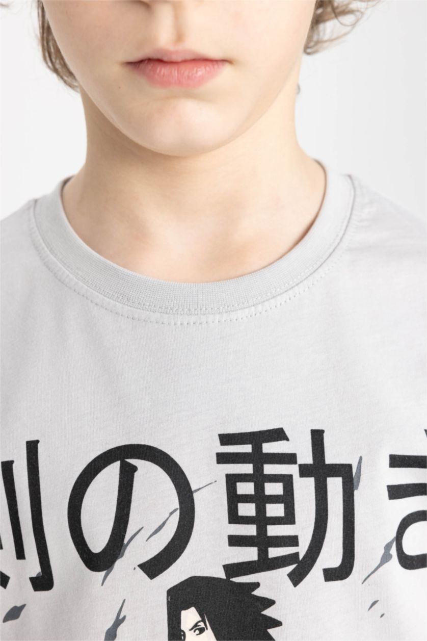 أولاد رمادي فاتح طقم ولادي تي شيرت وشورت - قطعتين