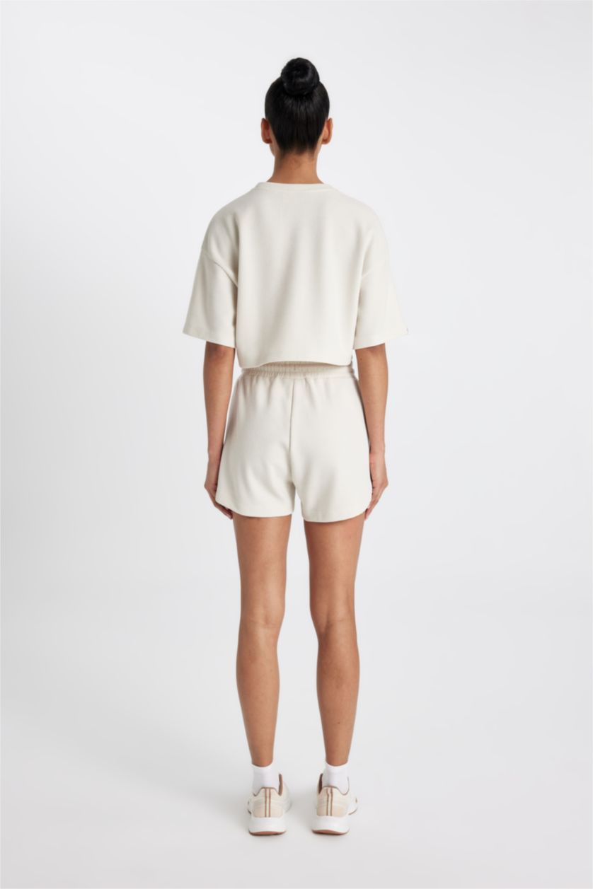 حريمي اللون الحجري شورت بساق قصير من ميامي هيت