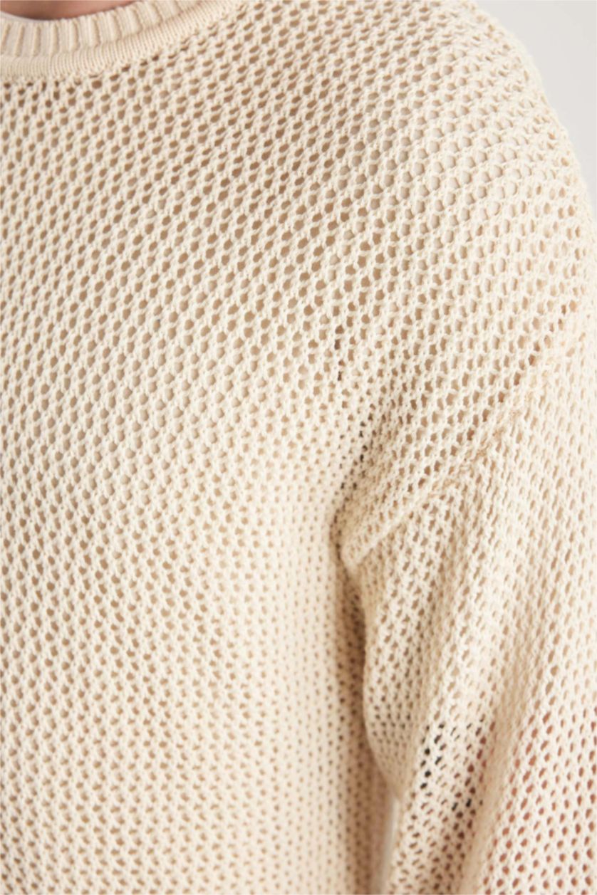 MAN Sand Regular Fit Crew Neck Knitwear Sweatshirt