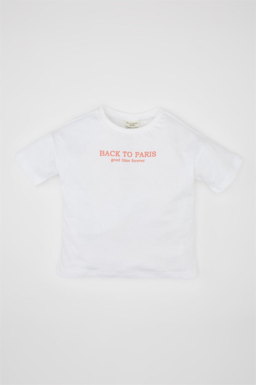 BABY GIRL White Baby Girl Printed Short Sleeve T-Shirt