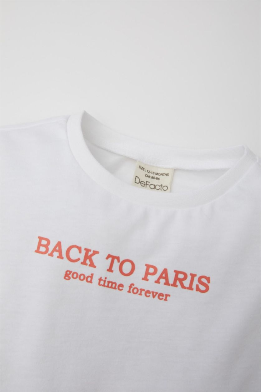 BABY GIRL White Baby Girl Printed Short Sleeve T-Shirt