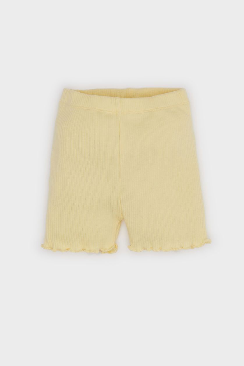 BABY GIRL Yellow Baby Girl Ribbed Camisole T-Shirt Shorts 2 Piece Set