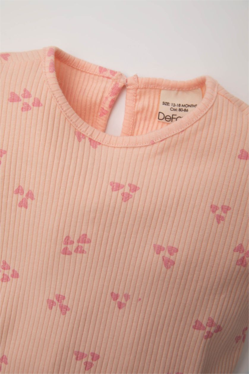 BABY GIRL Pink طقم مضلع قصة عادية