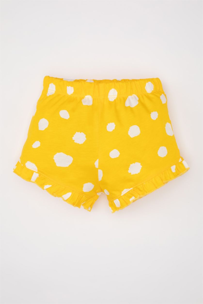 BABY GIRL Yellow Baby Girl Printed T-Shirt Shorts 2 Piece Set