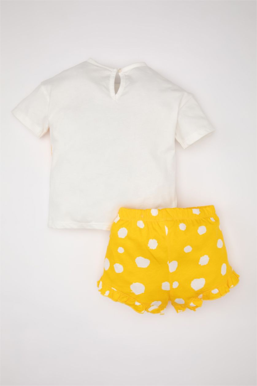 BABY GIRL Yellow Baby Girl Printed T-Shirt Shorts 2 Piece Set