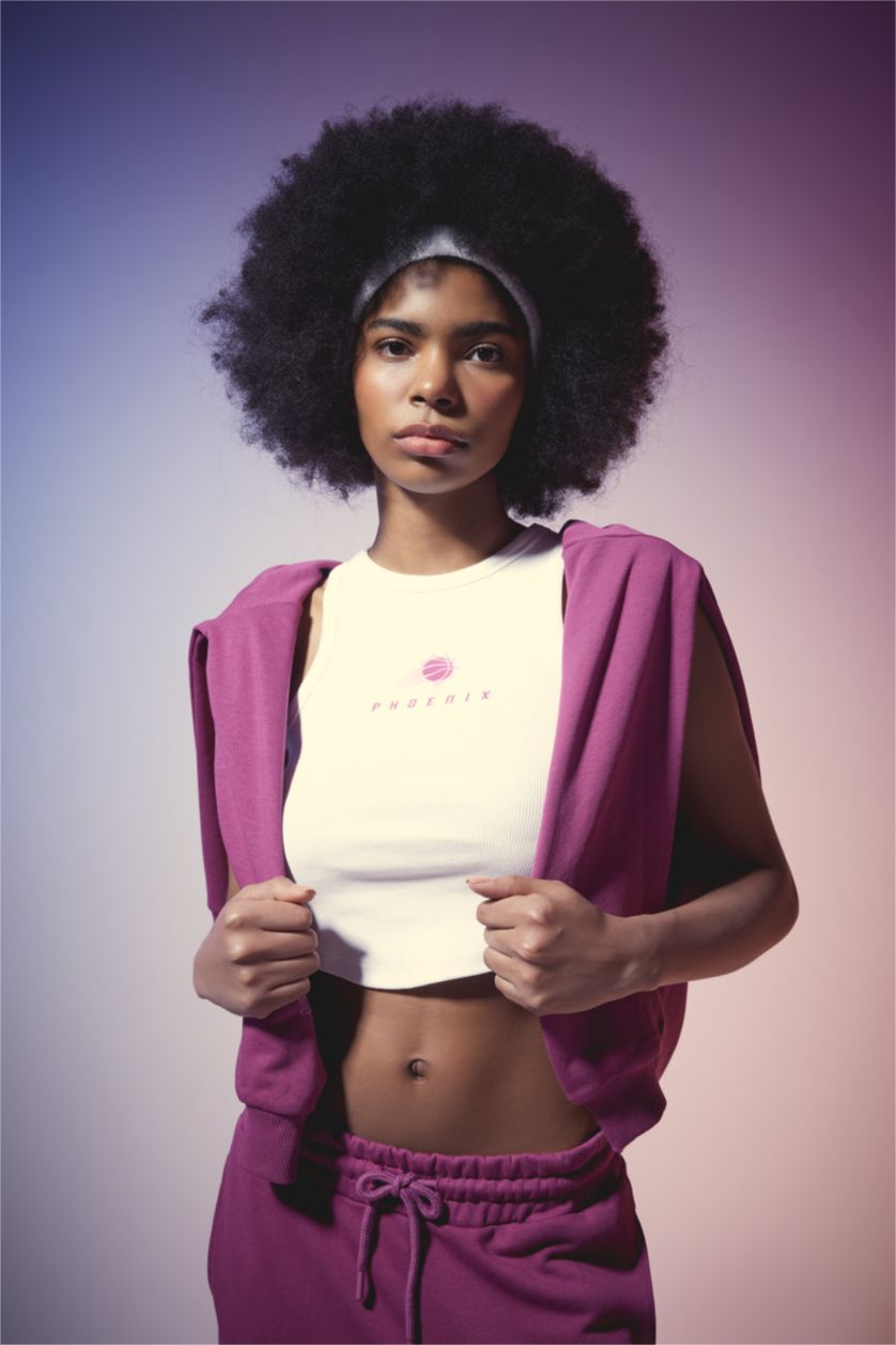 WOMAN Ecru DeFactoFit NBA Phoenix Suns Crop Top