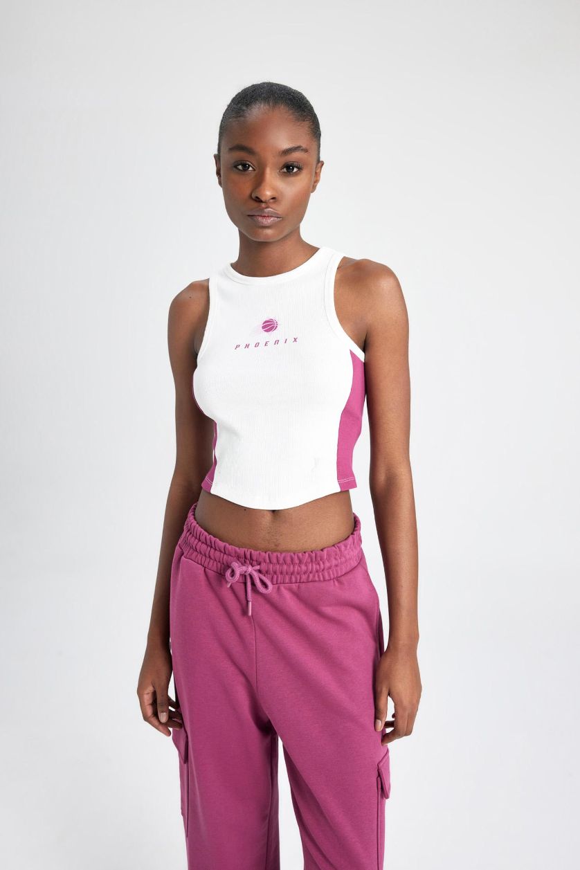 WOMAN Ecru DeFactoFit NBA Phoenix Suns Crop Top