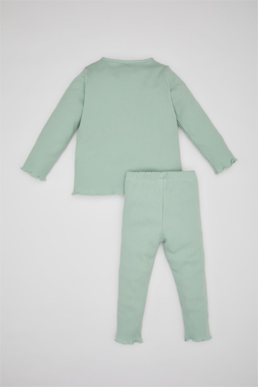 BABY GIRL Mint Baby Girl Ribbed Camisole T-Shirt Leggings 2 Piece Set