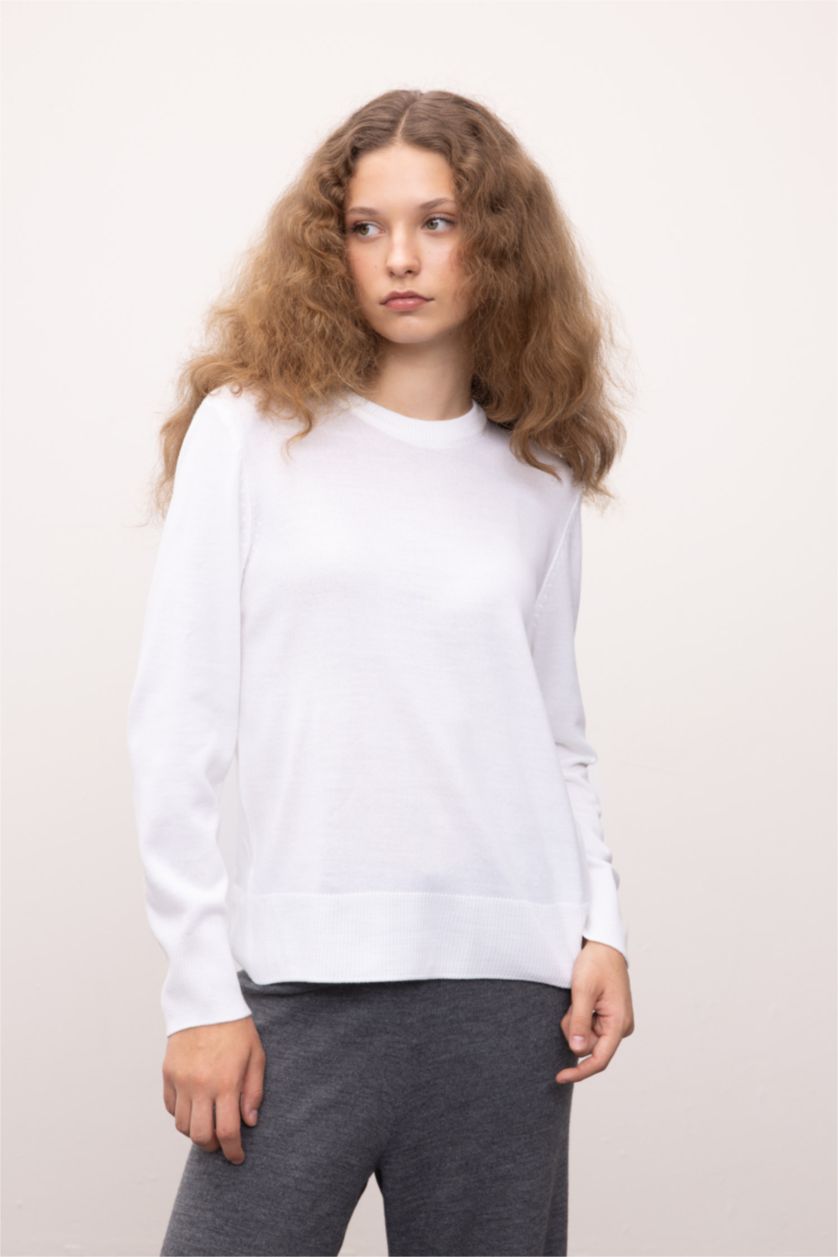WOMAN Ecru Relax Fit Knitwear Pullover