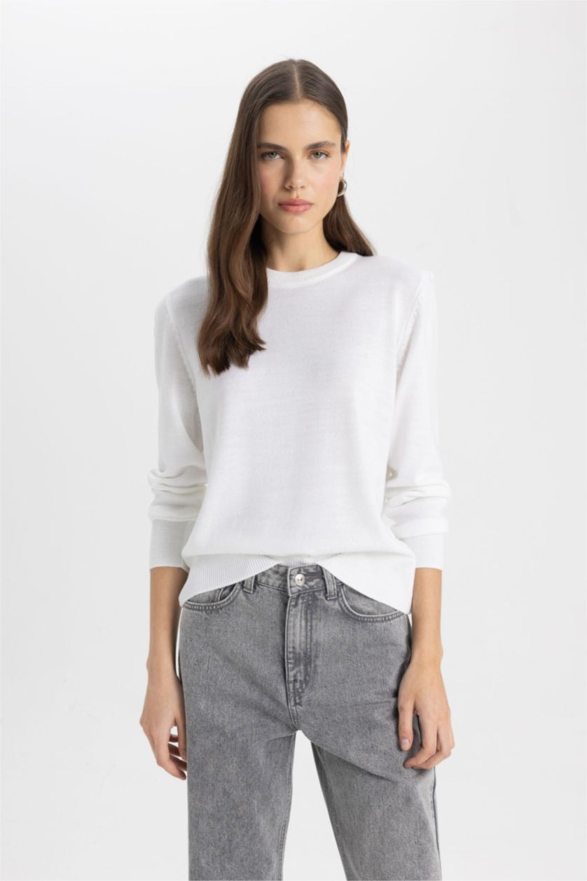 WOMAN Ecru Relax Fit Knitwear Pullover