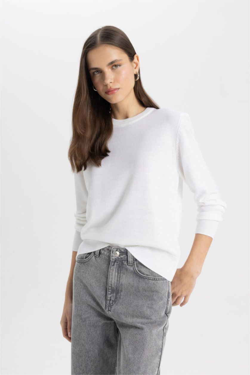 WOMAN Ecru Relax Fit Knitwear Pullover