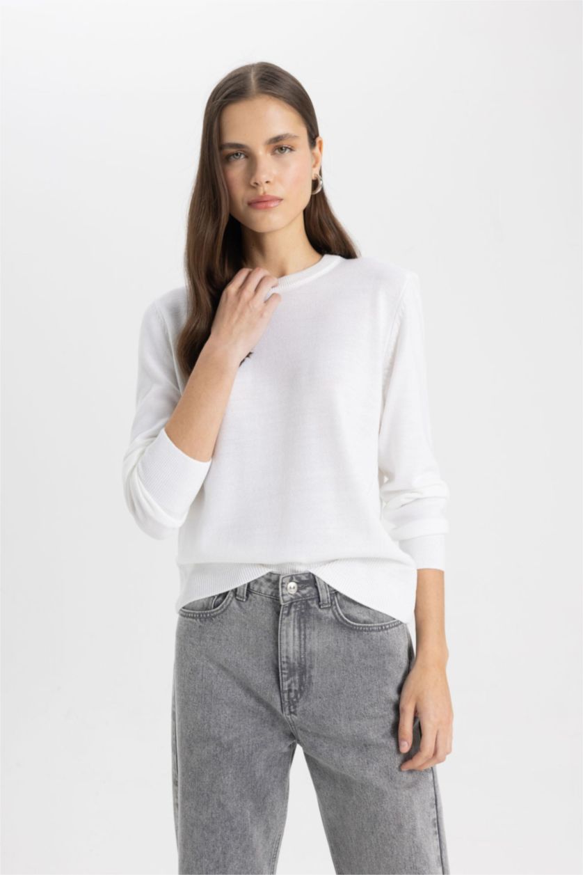 WOMAN Ecru Relax Fit Knitwear Pullover
