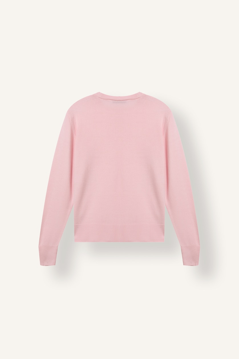 Woman Light Pink Relaxed Fit Ultra Soft Crew Neck Sweater