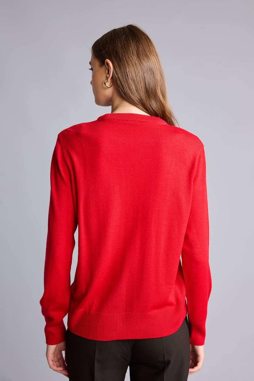 Woman Red Relax Fit Pullover